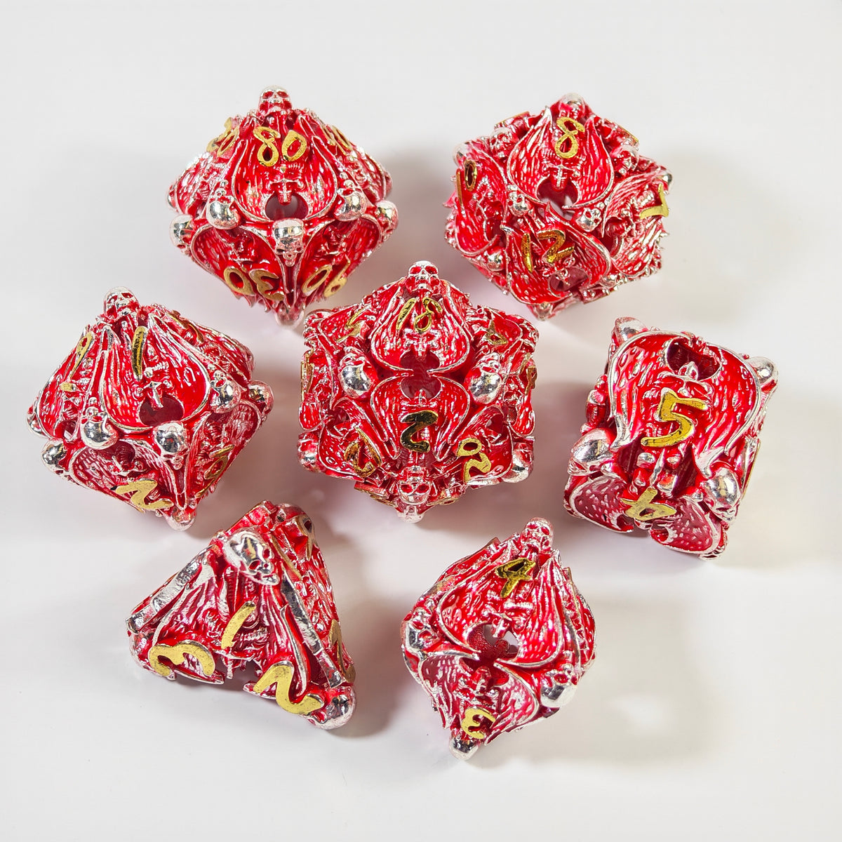 Dragon's Skull Hoard Hollow Metal Dice Set