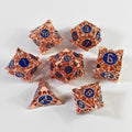 Rose Gold Blue Arrow Hollow Metal Dice Set