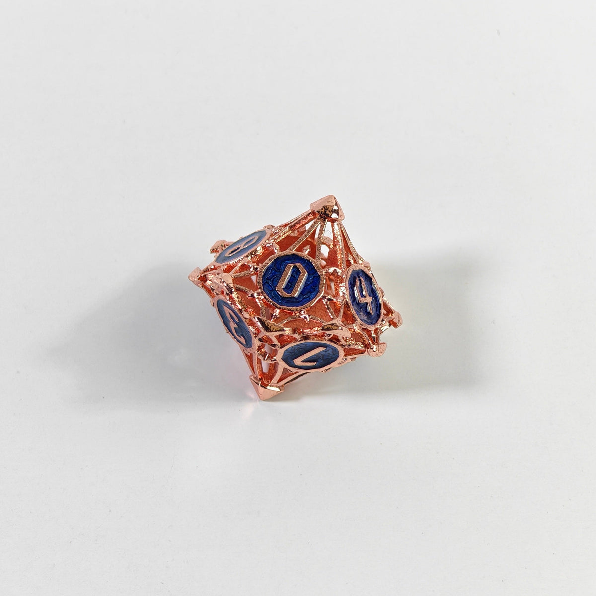 Rose Gold Blue Arrow Hollow Metal Dice Set