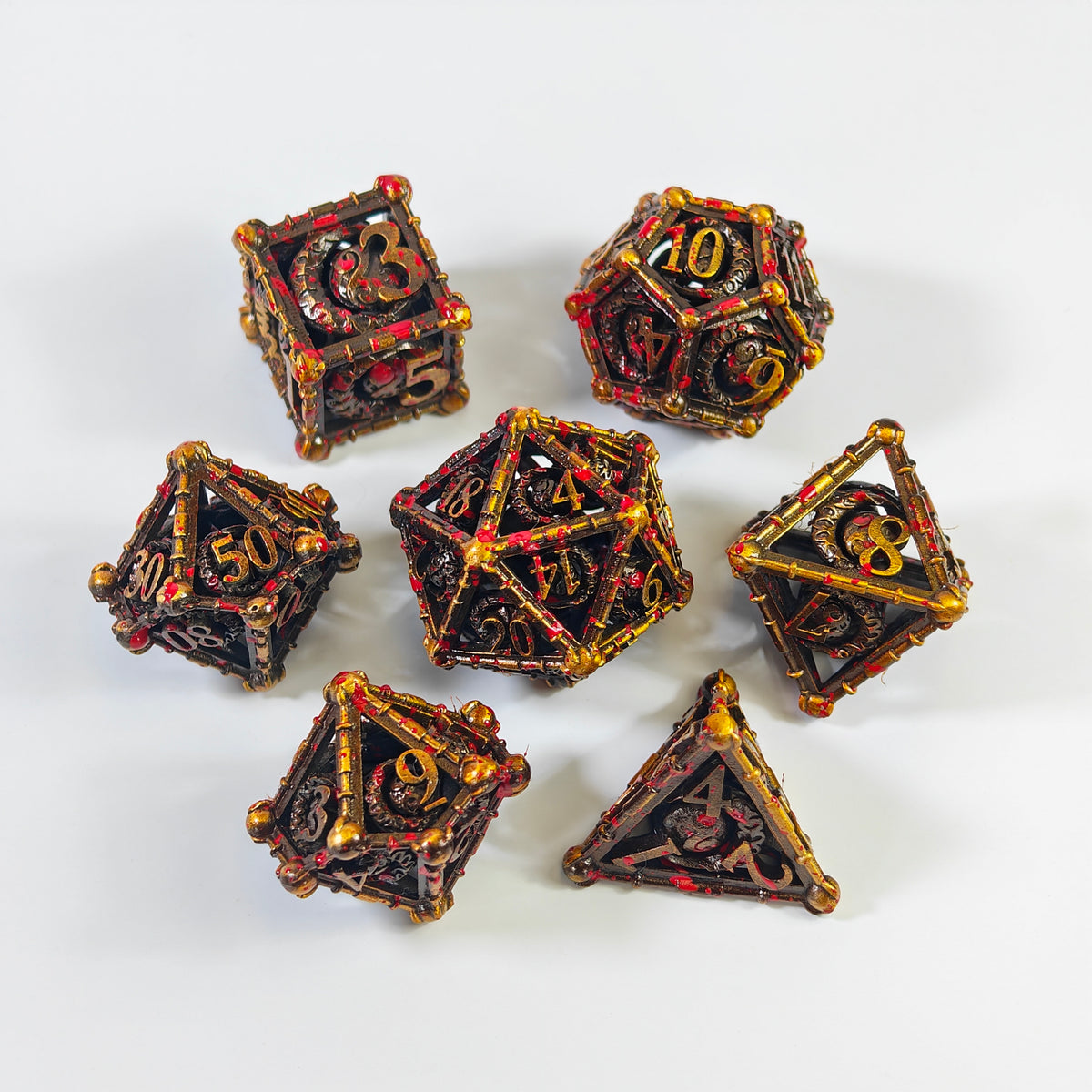 Blood Lunar Hollow Metal Dice Set