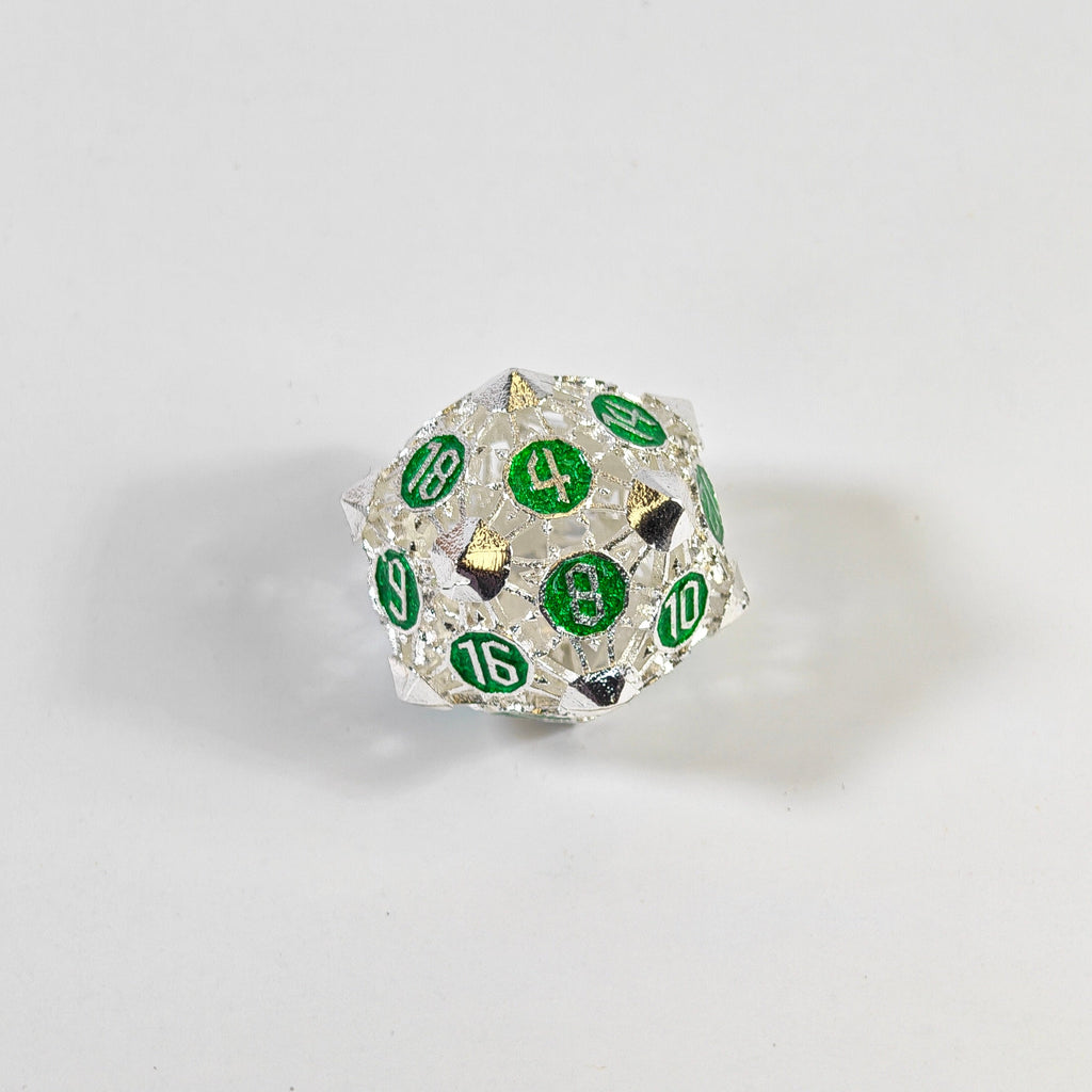 Silver Green Arrow Hollow Dice Set
