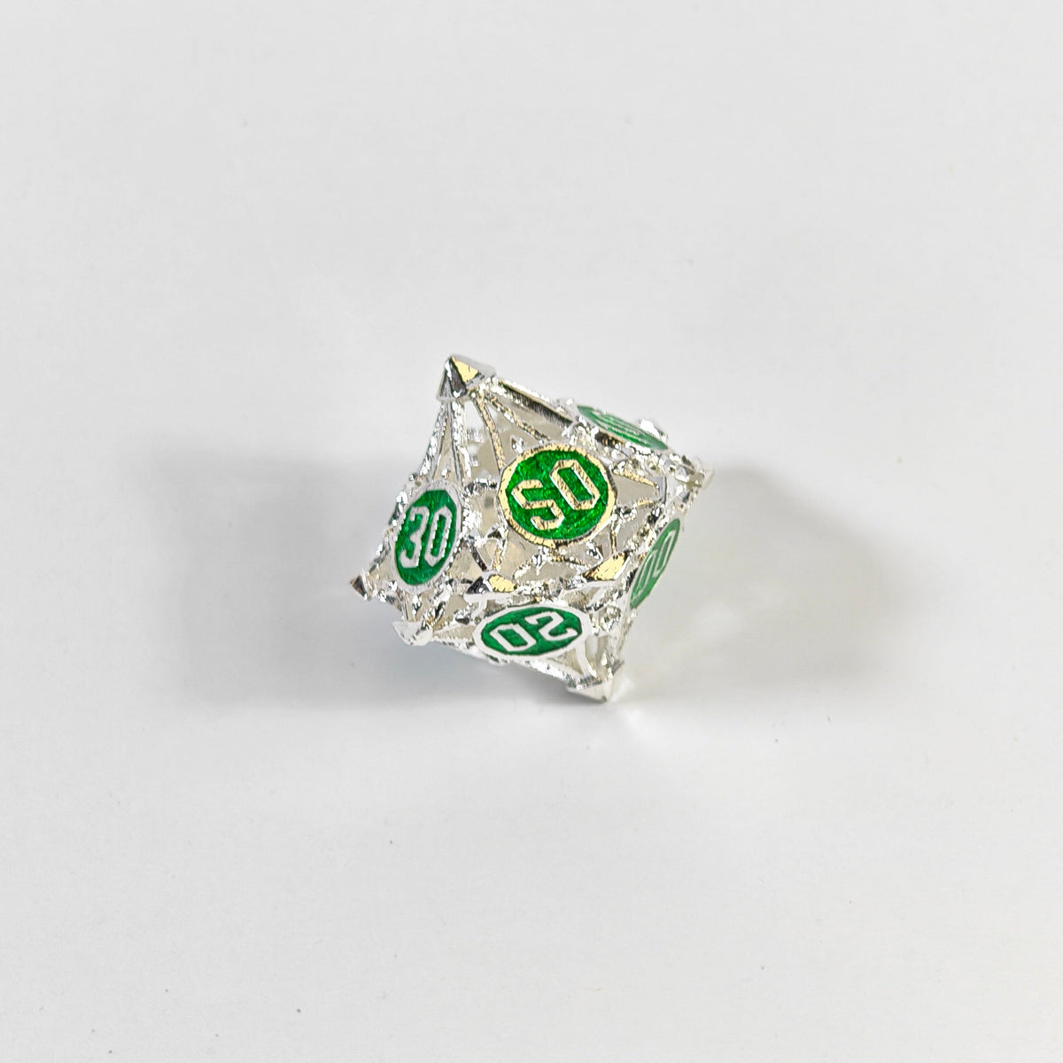 Silver Green Arrow Hollow Dice Set