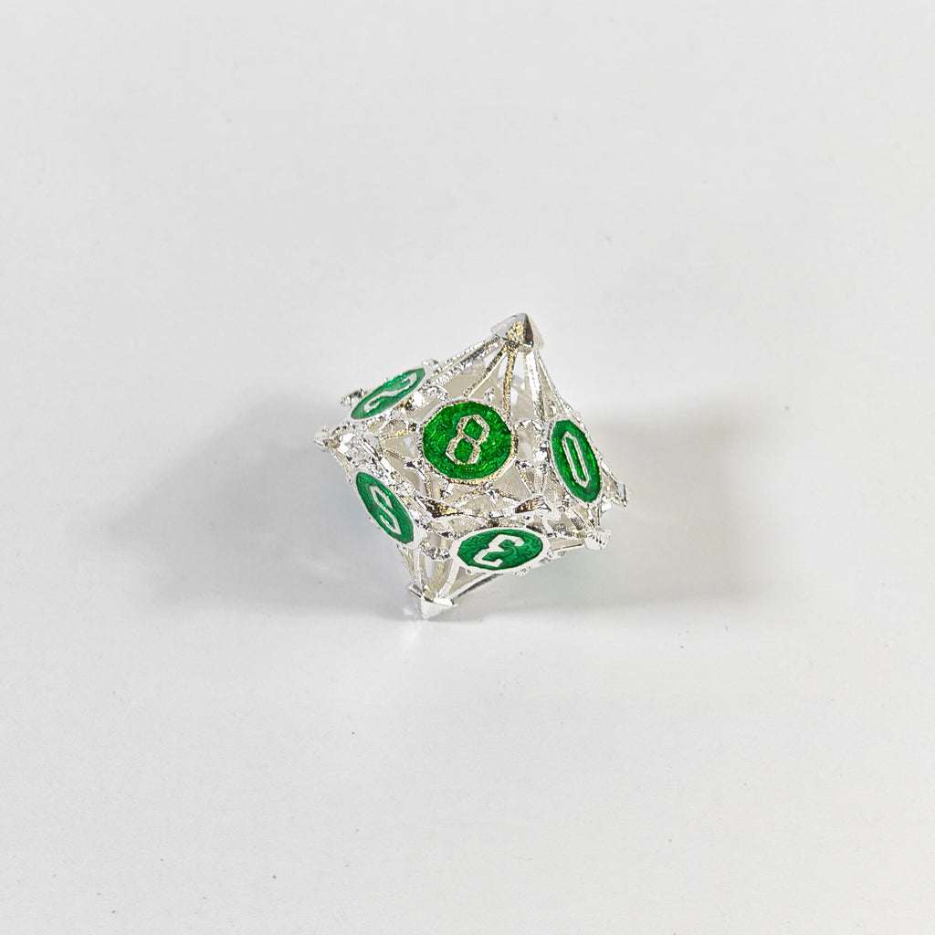 Silver Green Arrow Hollow Dice Set