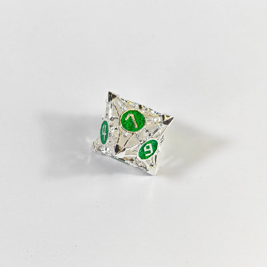 Silver Green Arrow Hollow Dice Set