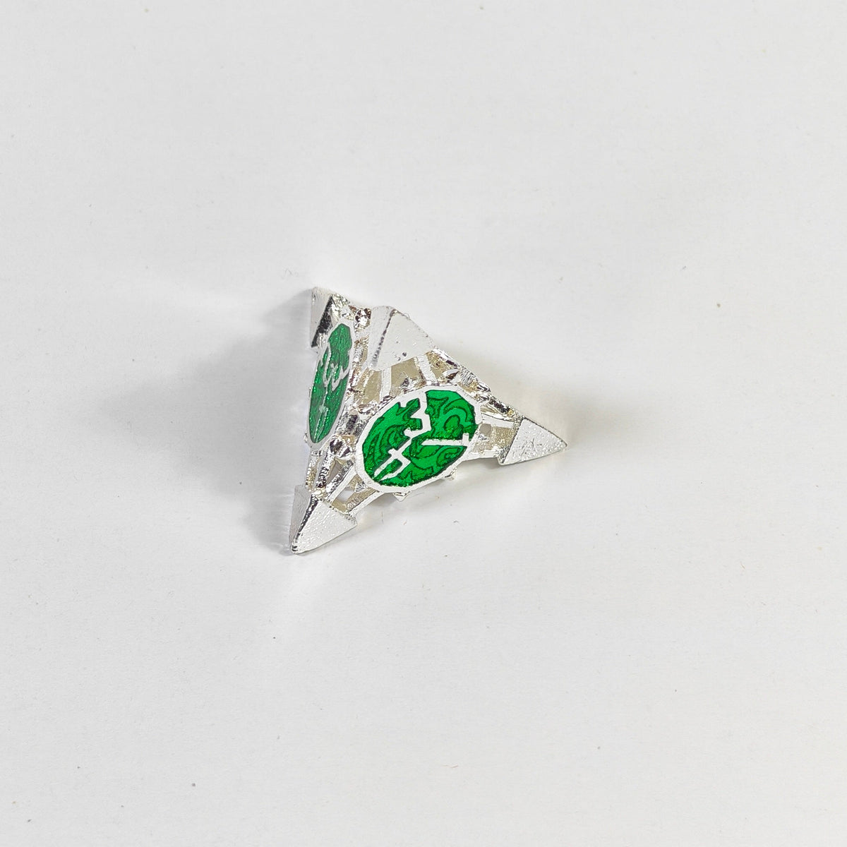 Silver Green Arrow Hollow Dice Set