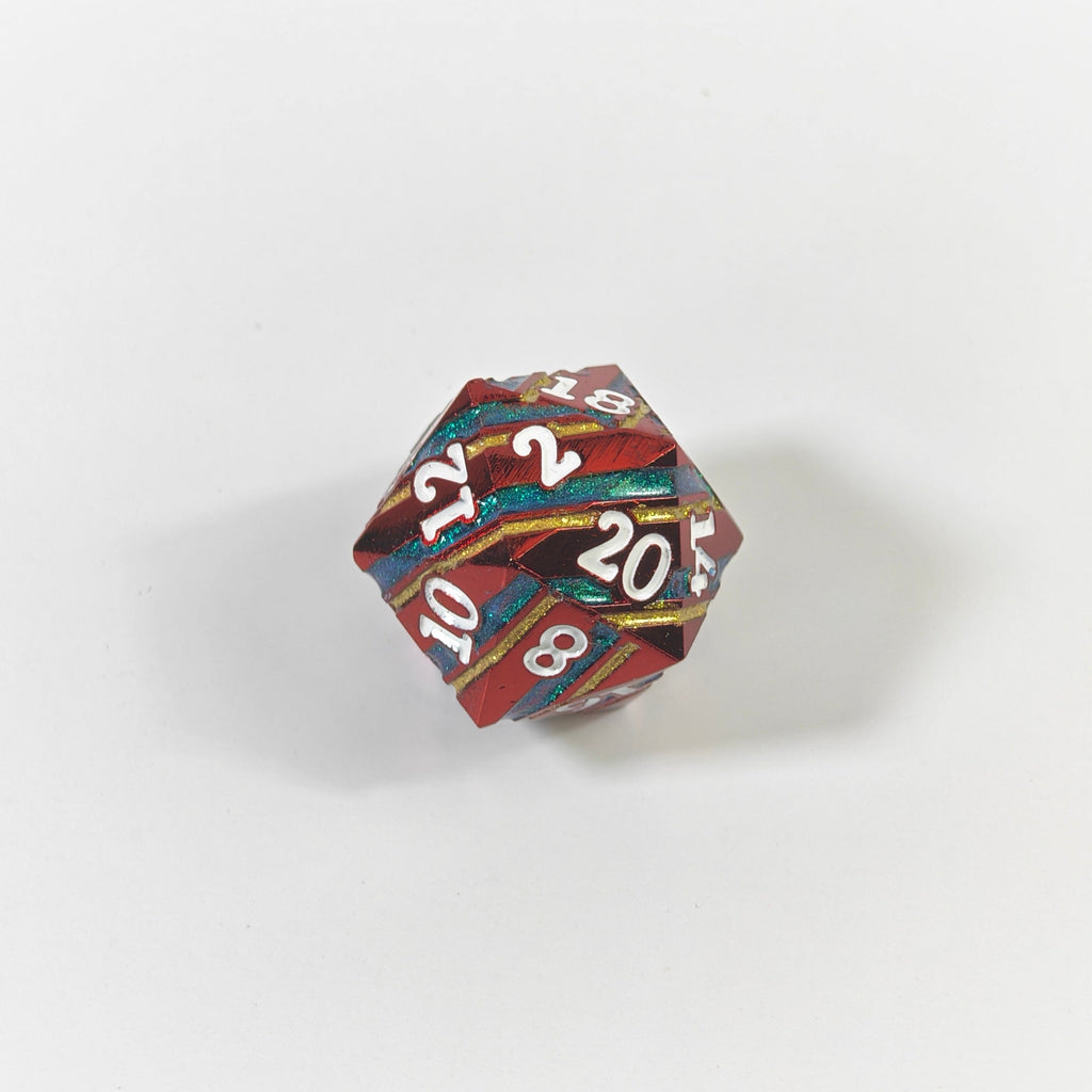 Savage Red Solid Metal Dice Set