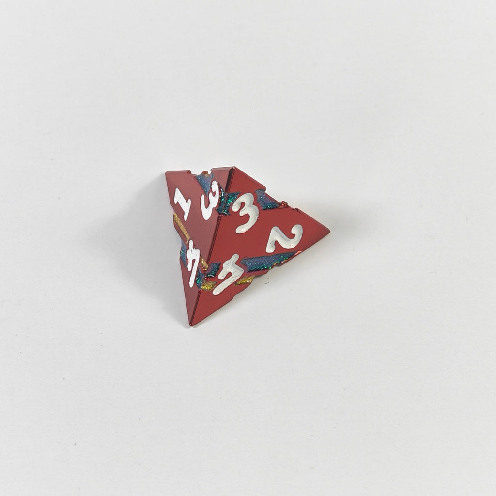 Savage Red Solid Metal Dice Set