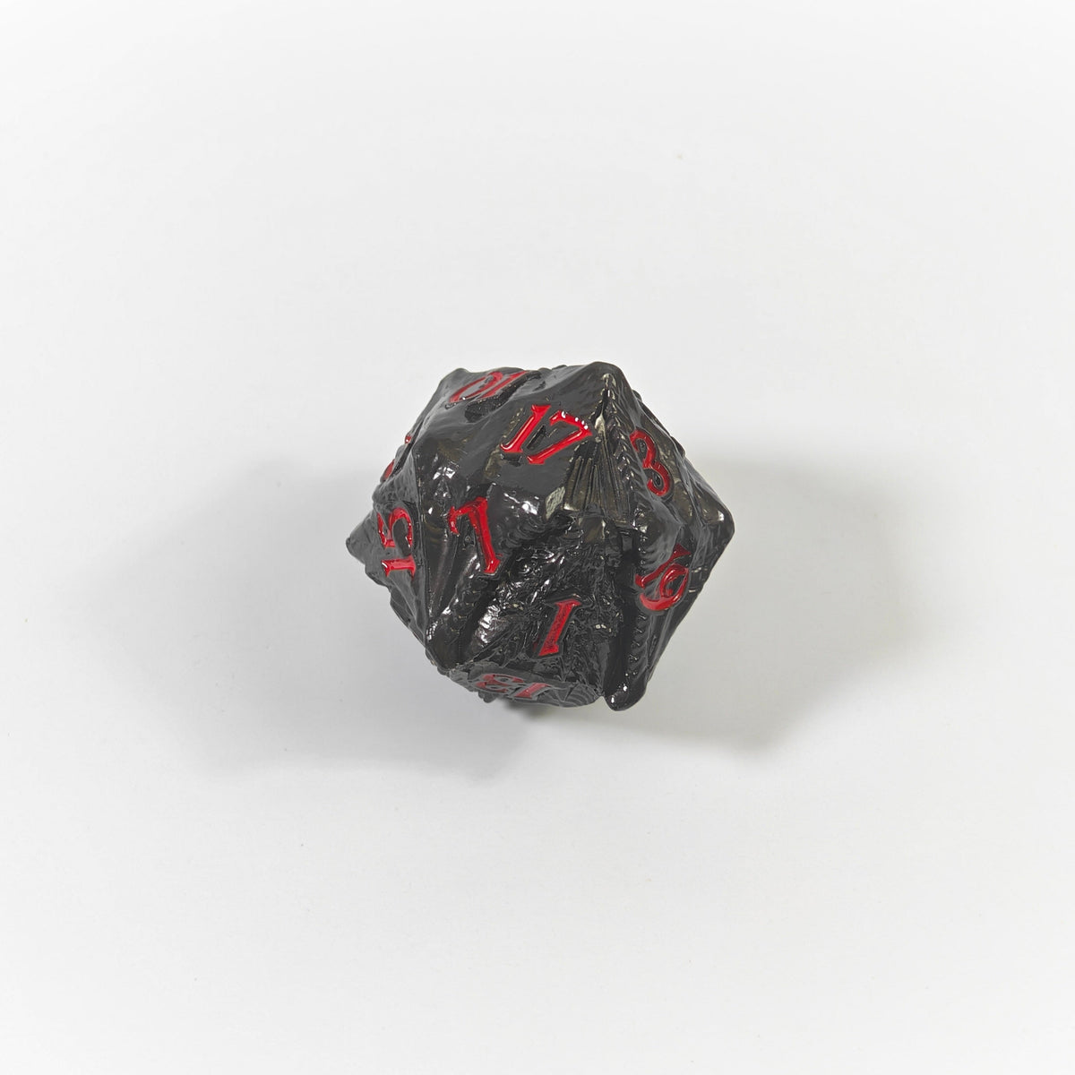 Temple Dragon Black Solid Metal Dice Set