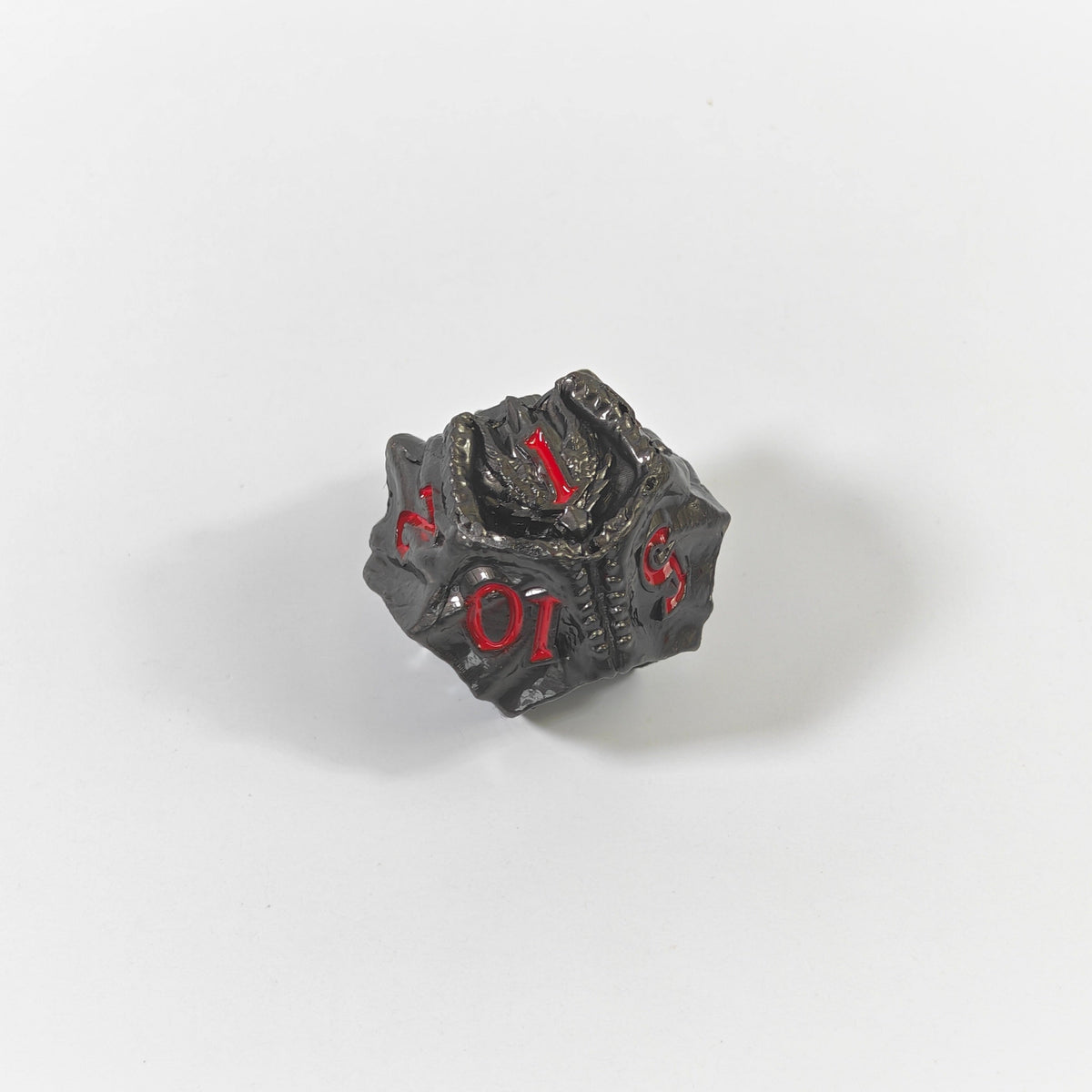 Temple Dragon Black Solid Metal Dice Set