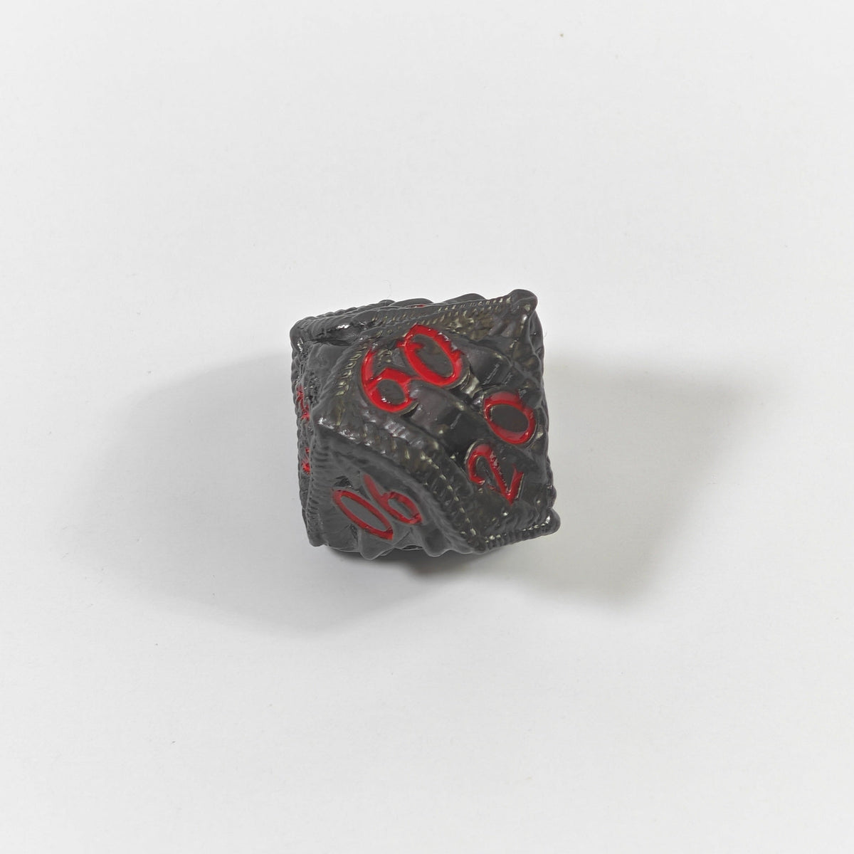 Temple Dragon Black Solid Metal Dice Set