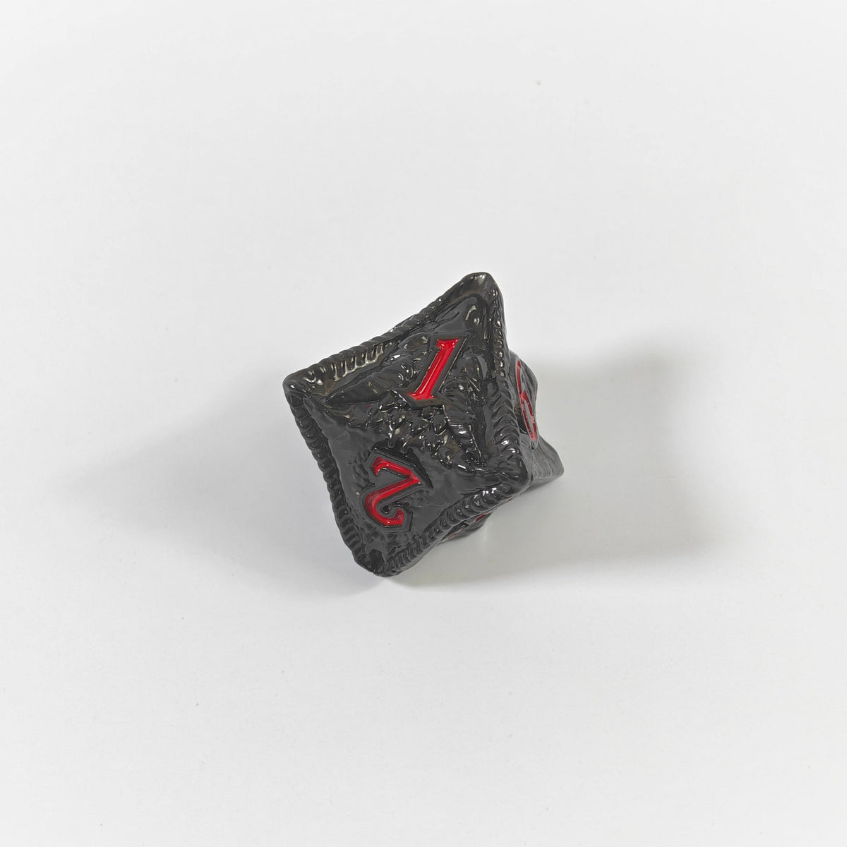 Temple Dragon Black Solid Metal Dice Set