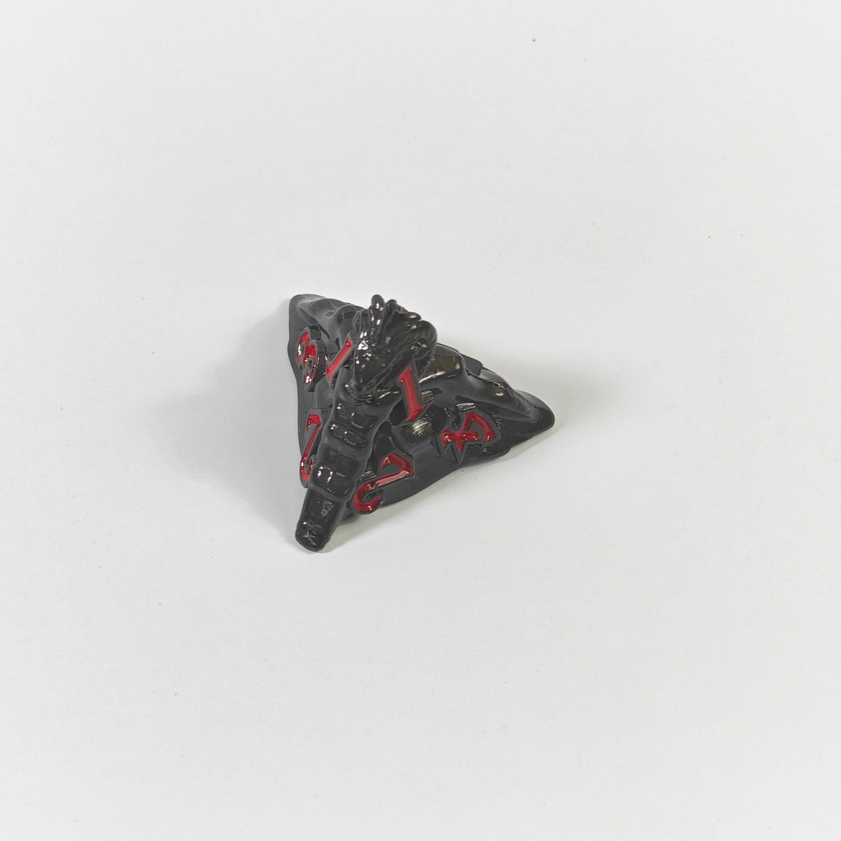 Temple Dragon Black Solid Metal Dice Set