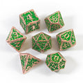 Green Vine Solid Metal Dice Set