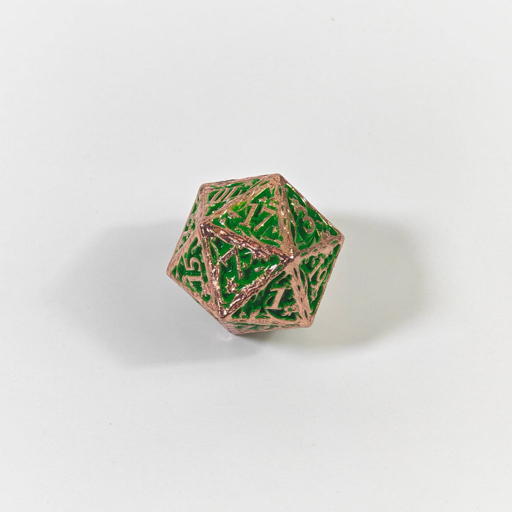 Green Vine Solid Metal Dice Set
