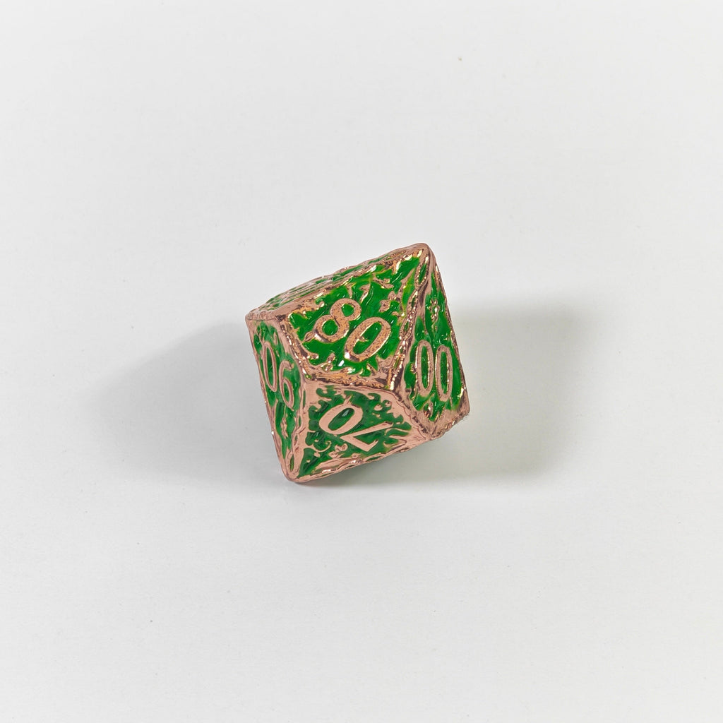 Green Vine Solid Metal Dice Set