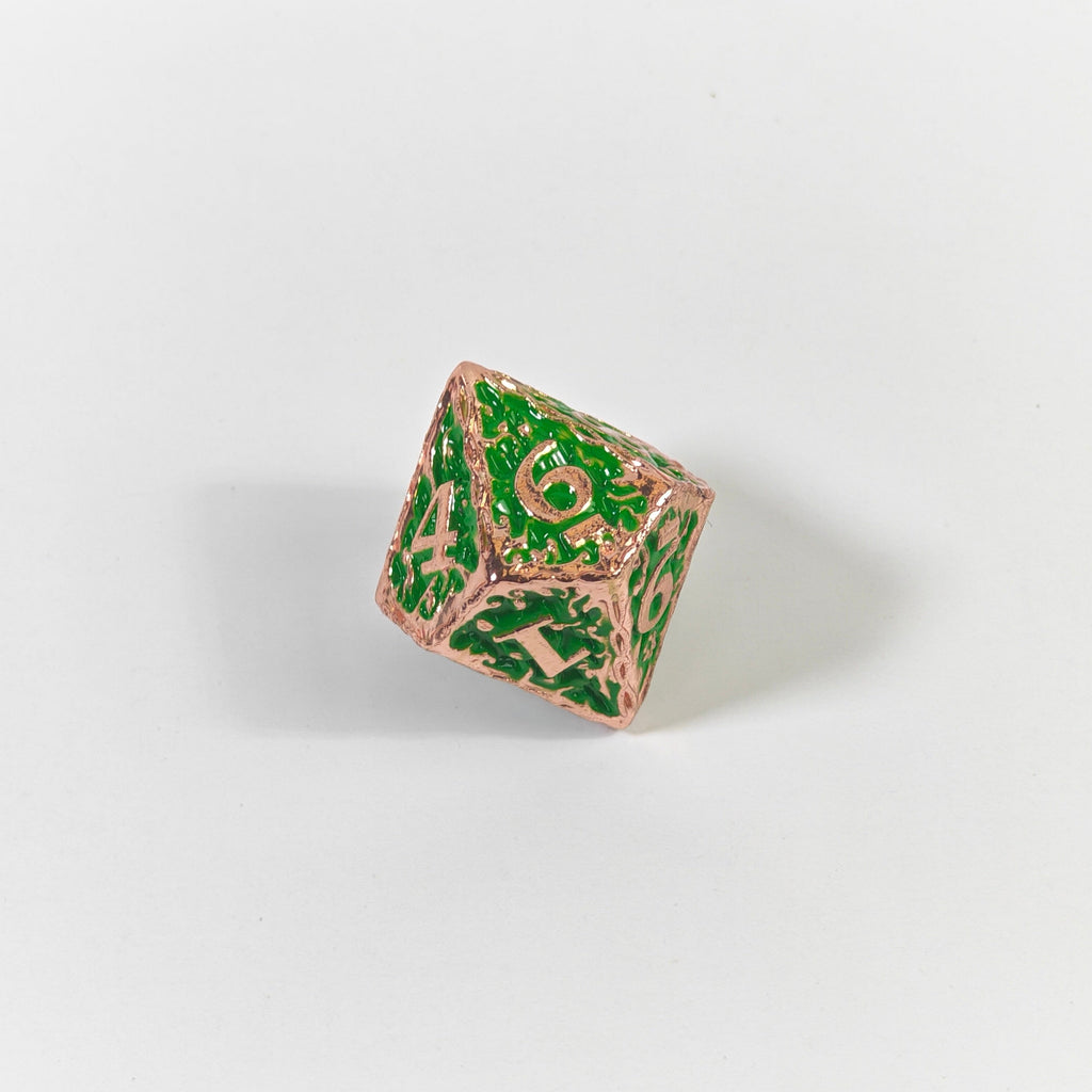 Green Vine Solid Metal Dice Set