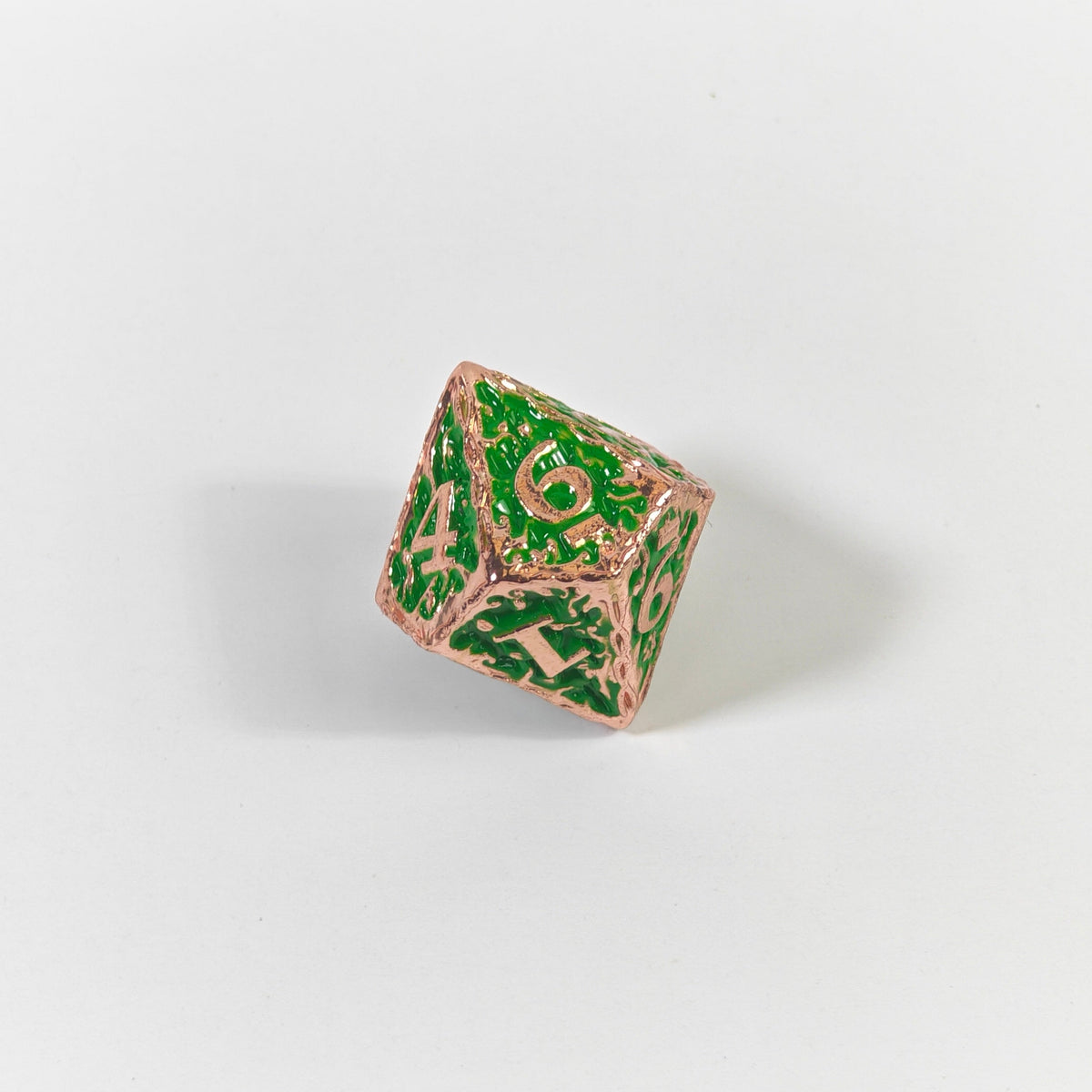 Green Vine Solid Metal Dice Set