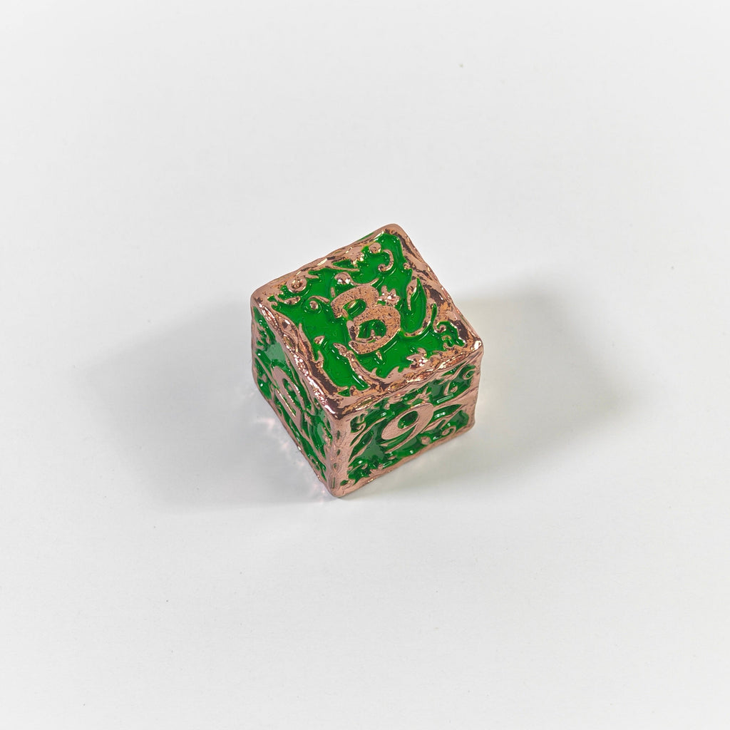 Green Vine Solid Metal Dice Set