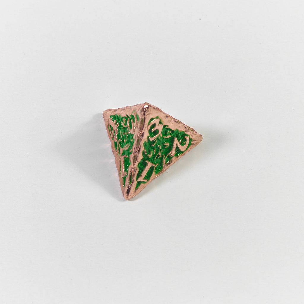Green Vine Solid Metal Dice Set