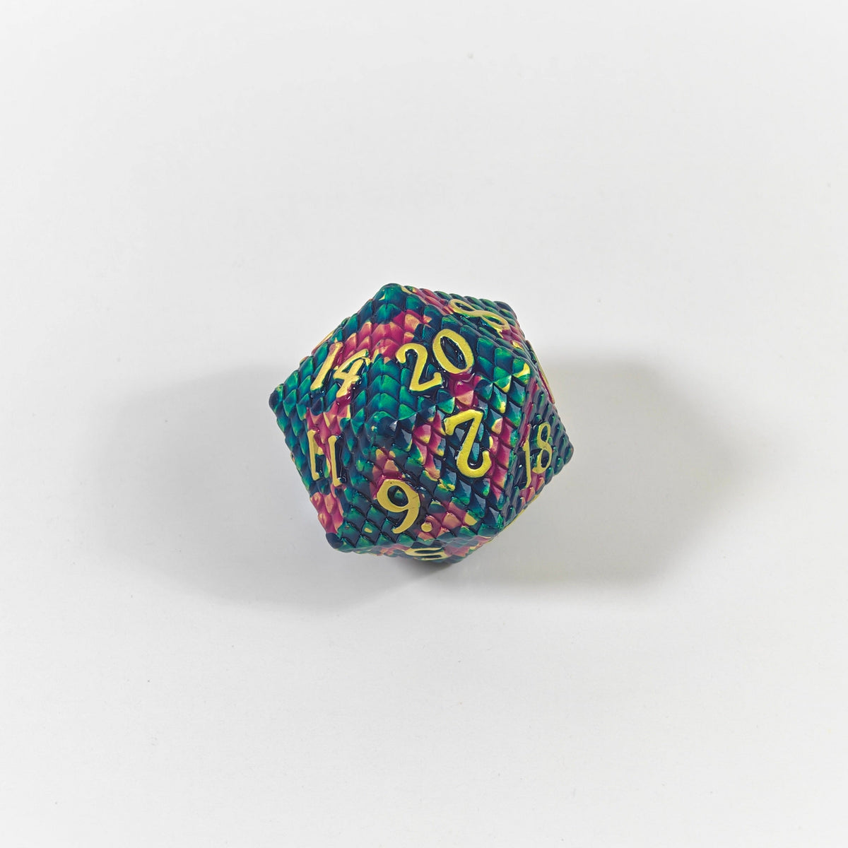 Navy Purple Scales Solid Metal Dice Set
