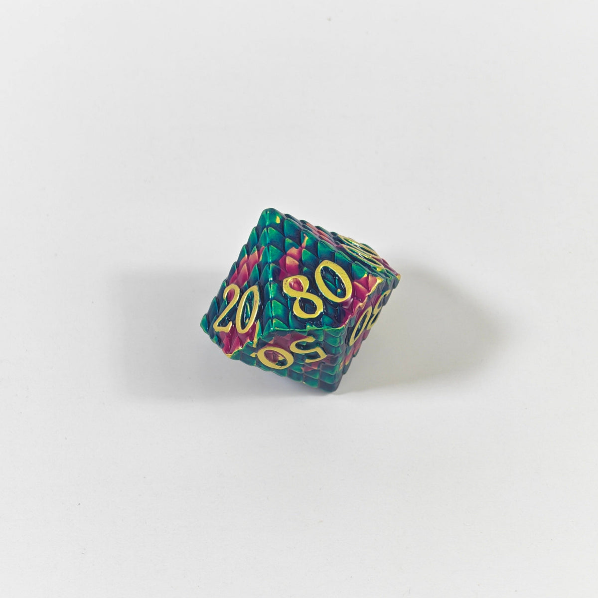 Navy Purple Scales Solid Metal Dice Set