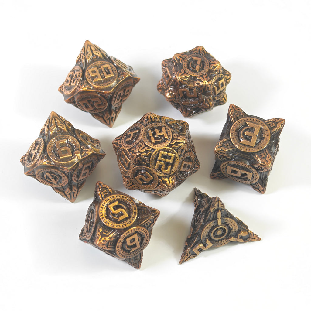 Technology Style Brass Solid Metal Dice Set