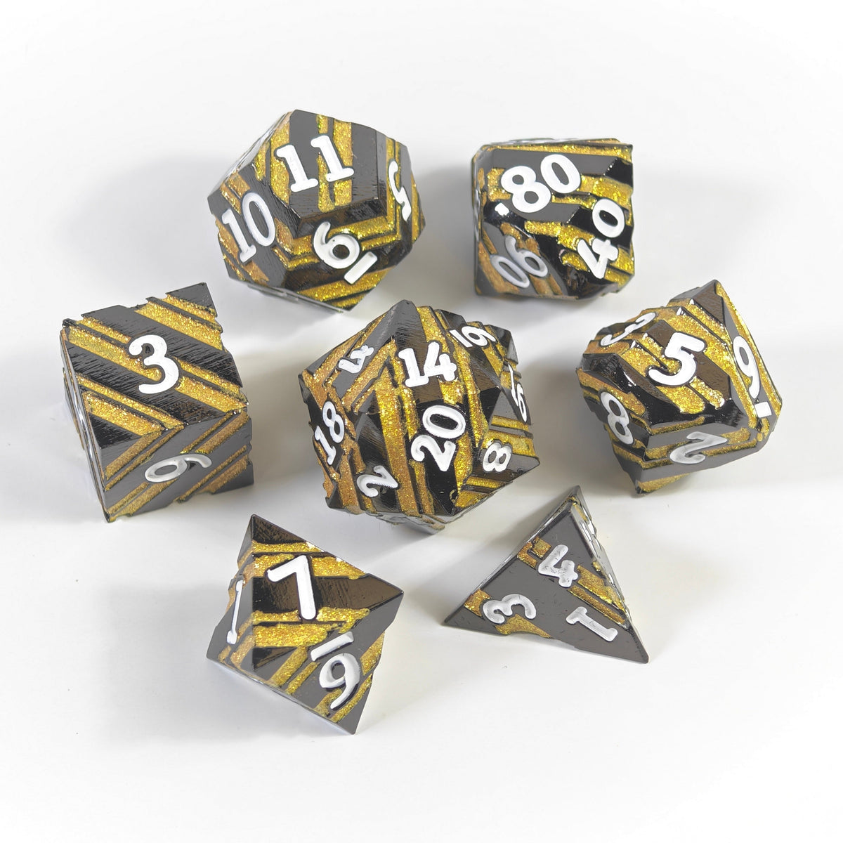 Golden Ripclaw Solid Metal Dice Set