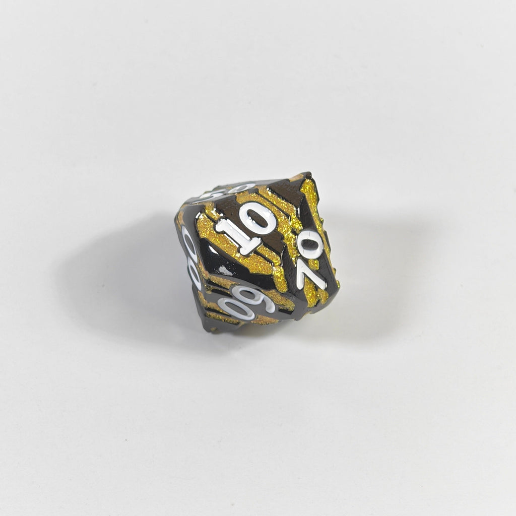 Golden Ripclaw Solid Metal Dice Set