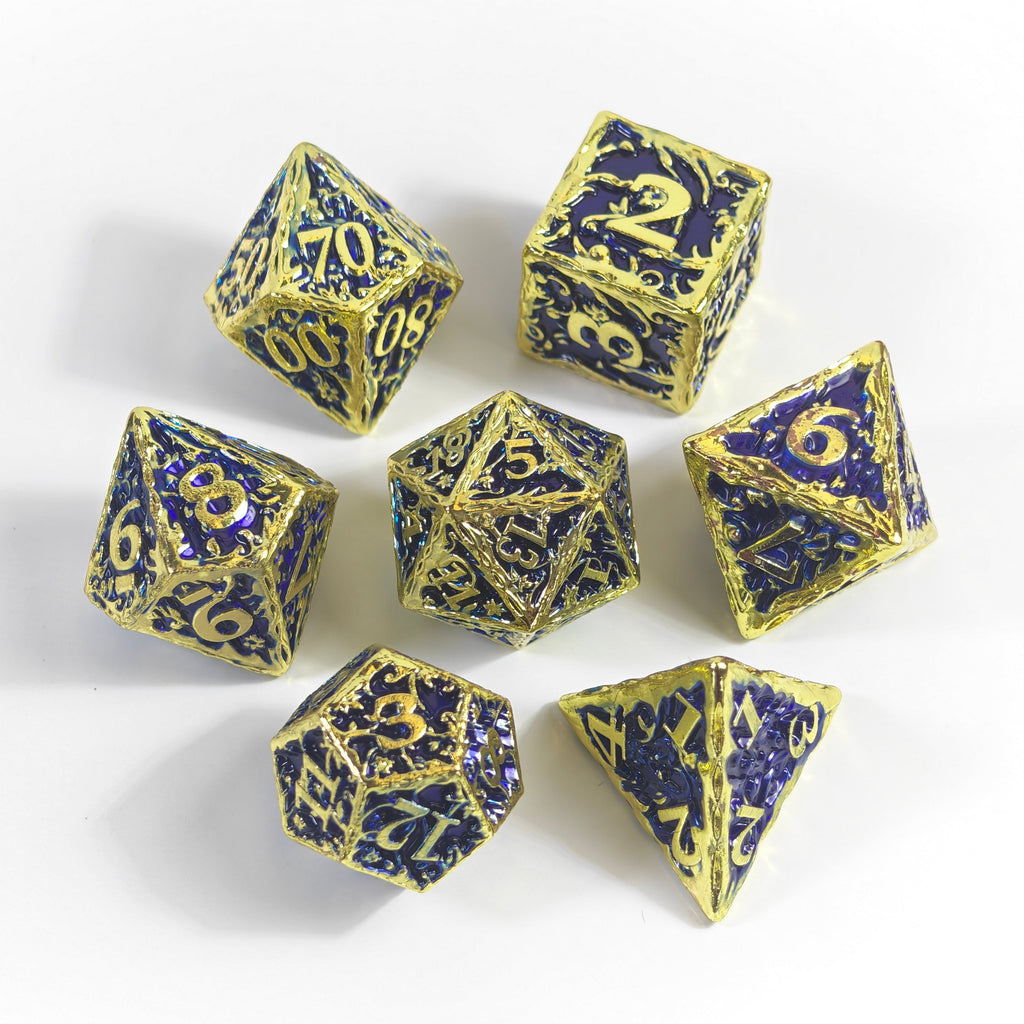 Blue Vine Solid Metal Dice Set