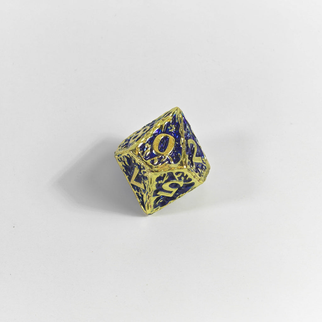 Blue Vine Solid Metal Dice Set