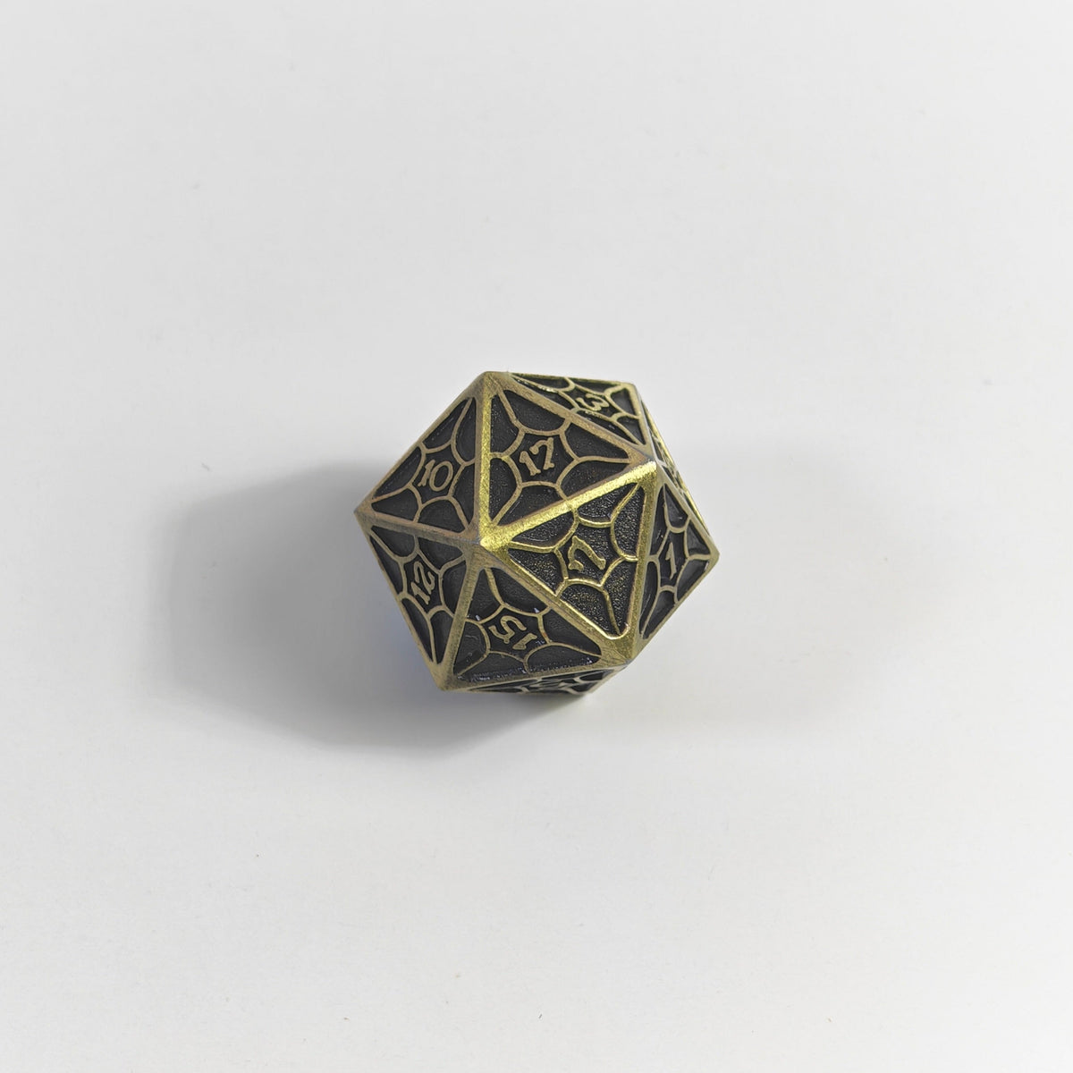 Bronze Spiderweb Solid Metal Dice Set
