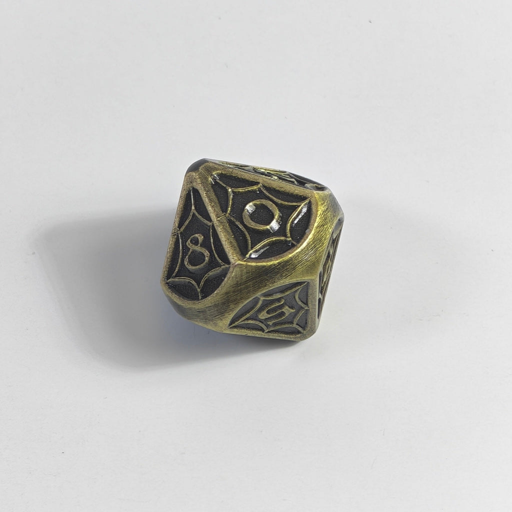 Bronze Spiderweb Solid Metal Dice Set