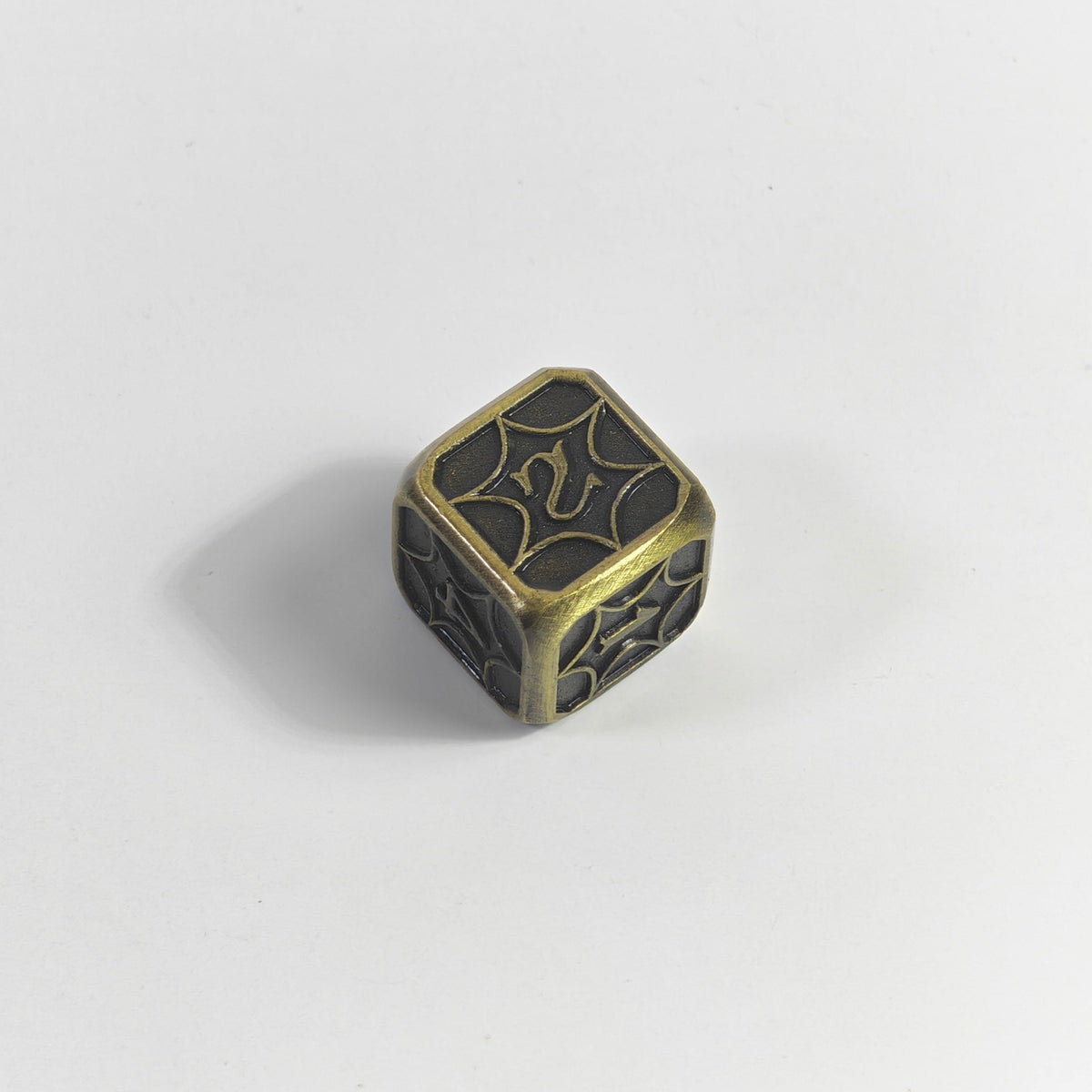 Bronze Spiderweb Solid Metal Dice Set