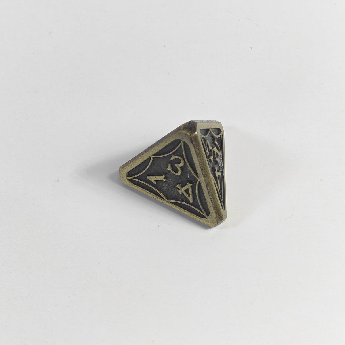 Bronze Spiderweb Solid Metal Dice Set