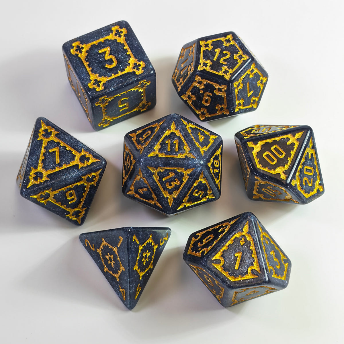 Grey Sparkle Chonk Acrylic Dice Set