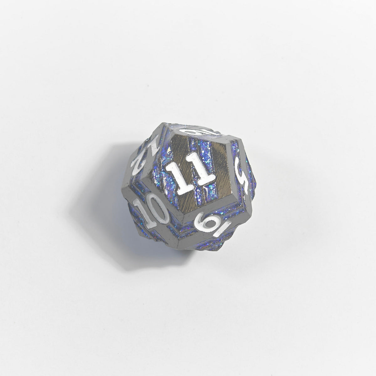 White Numbered Primal Clawing Solid Metal Dice Set