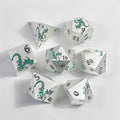 Green Dragon Imprint Solid Metal Dice Set