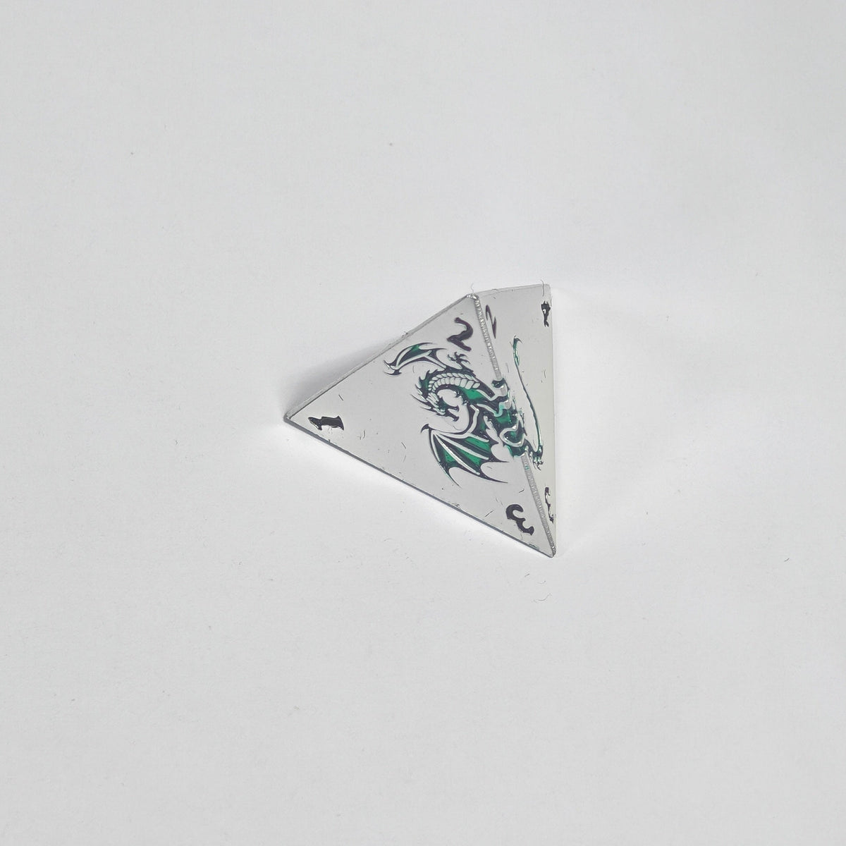 Green Dragon Imprint Solid Metal Dice Set