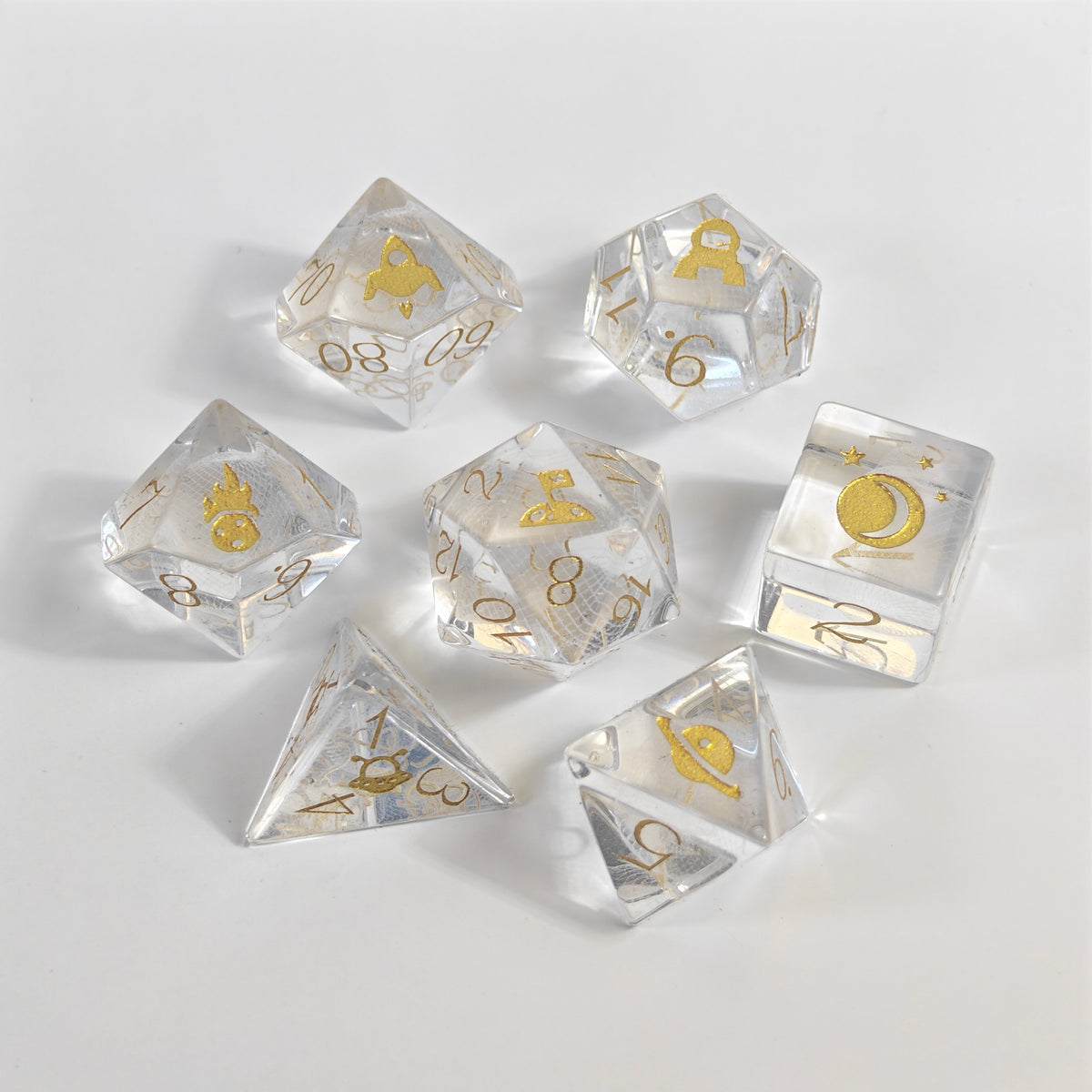 3D Lasered Apple Glass Dice Set