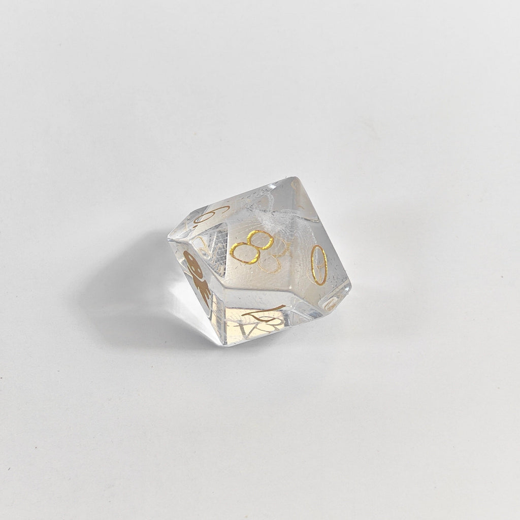 3D Lasered Apple Glass Dice Set