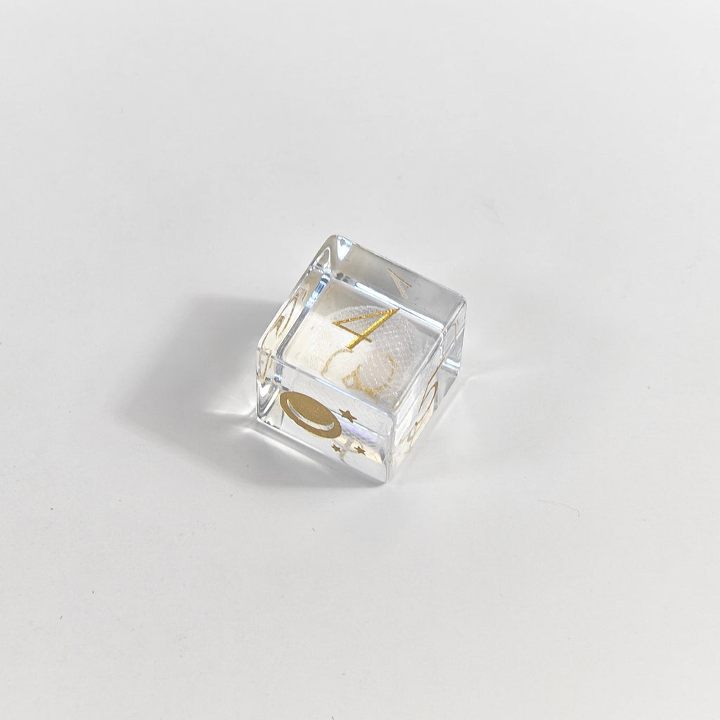 3D Lasered Apple Glass Dice Set
