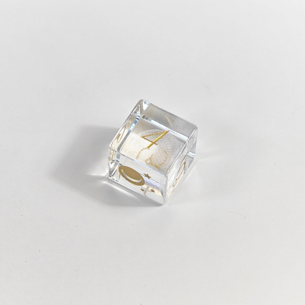 3D Lasered Apple Glass Dice Set