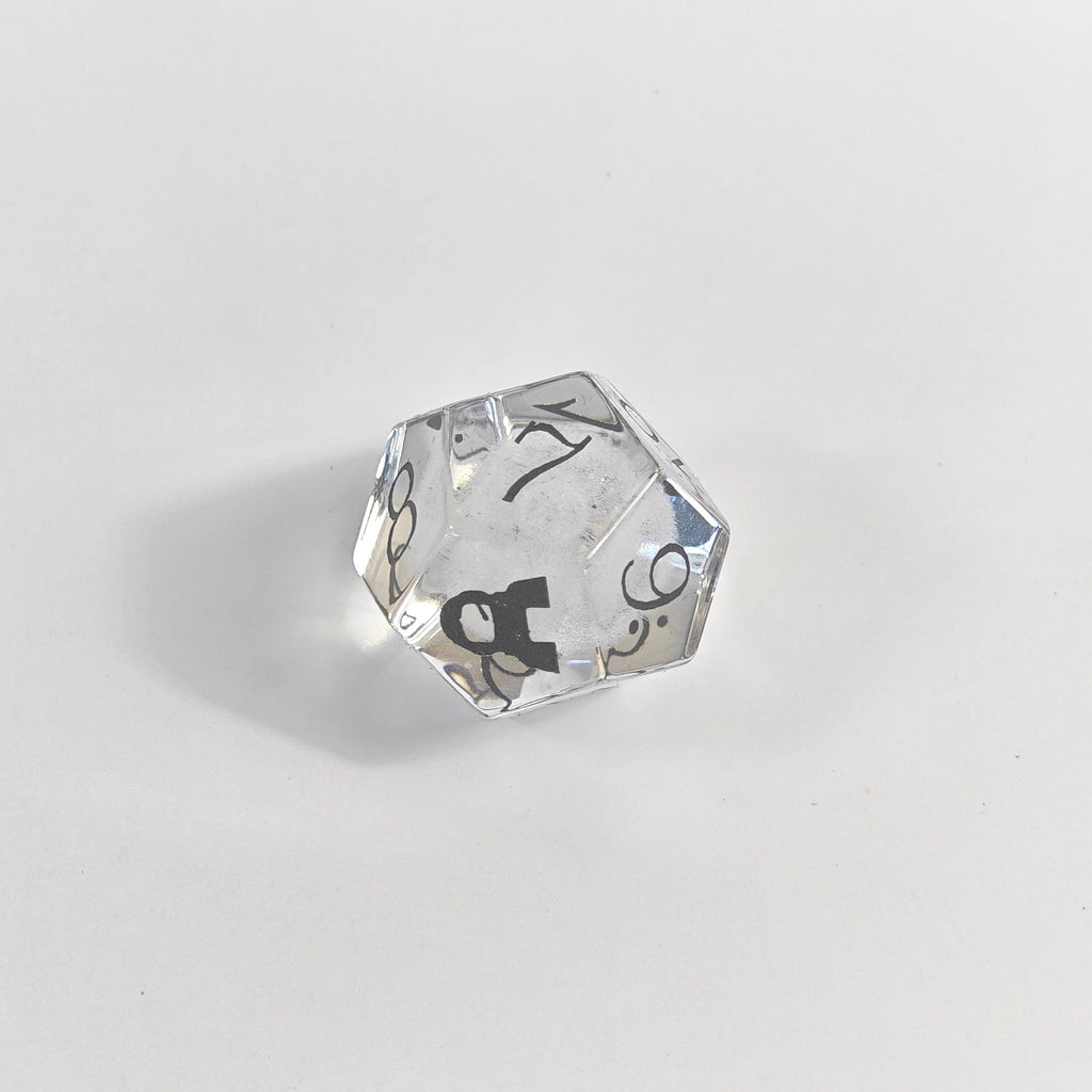 3D Lasered Dandelion Glass Dice Set