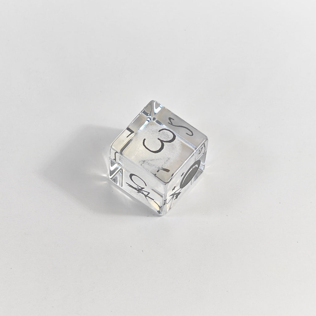 3D Lasered Dandelion Glass Dice Set