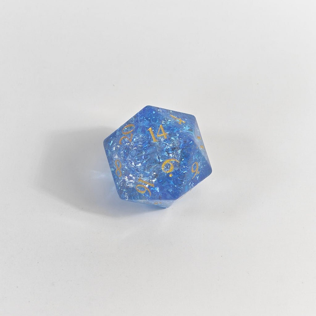 Blue Burst Glass Dice Set