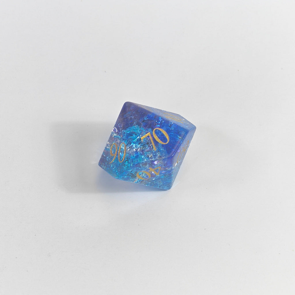 Blue Burst Glass Dice Set