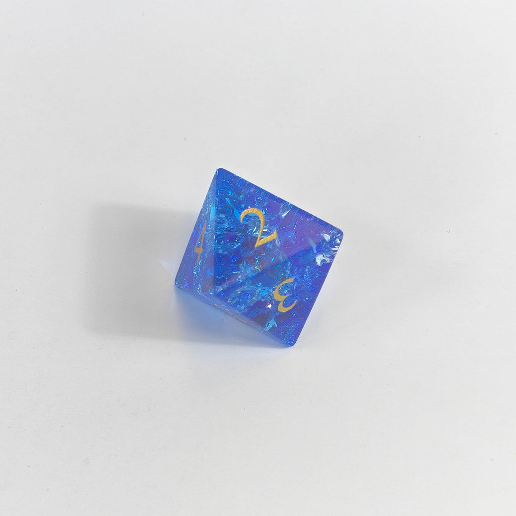 Blue Burst Glass Dice Set