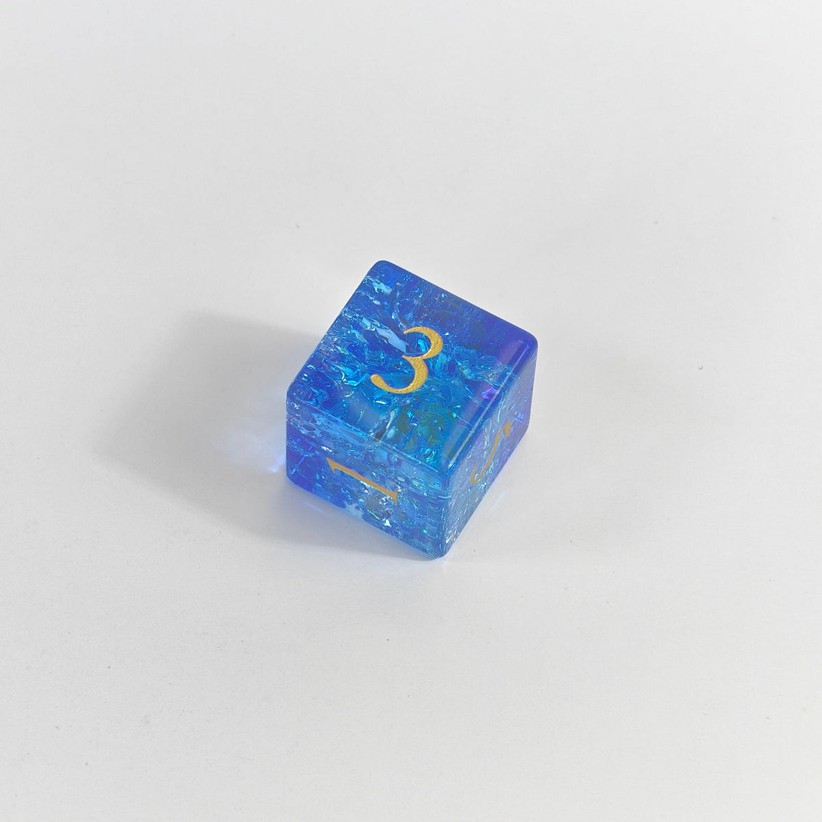 Blue Burst Glass Dice Set