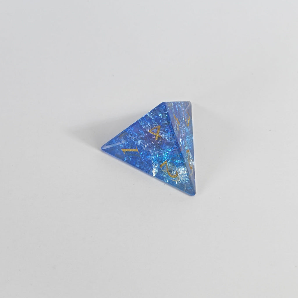 Blue Burst Glass Dice Set