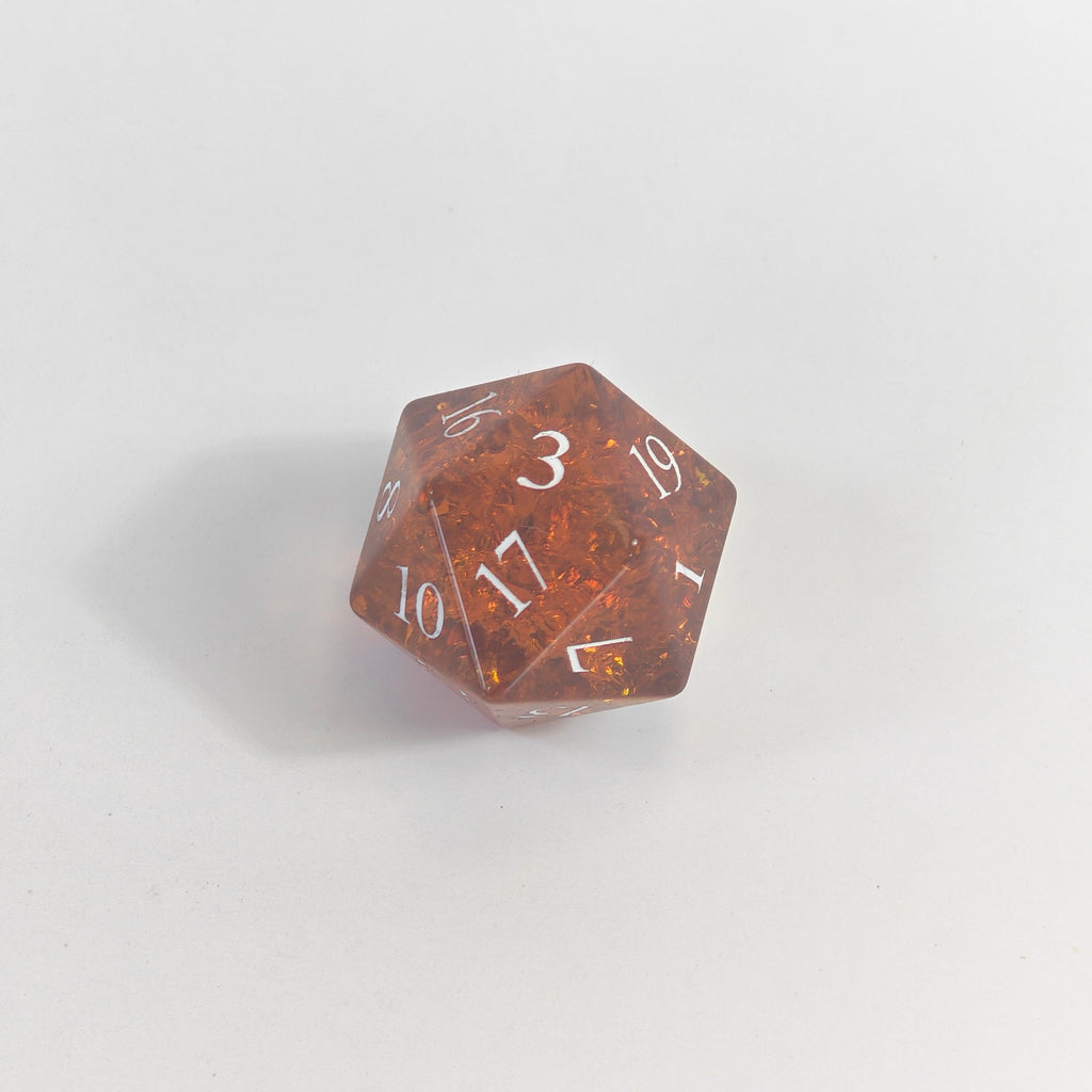 Amber Burst Glass Dice Set